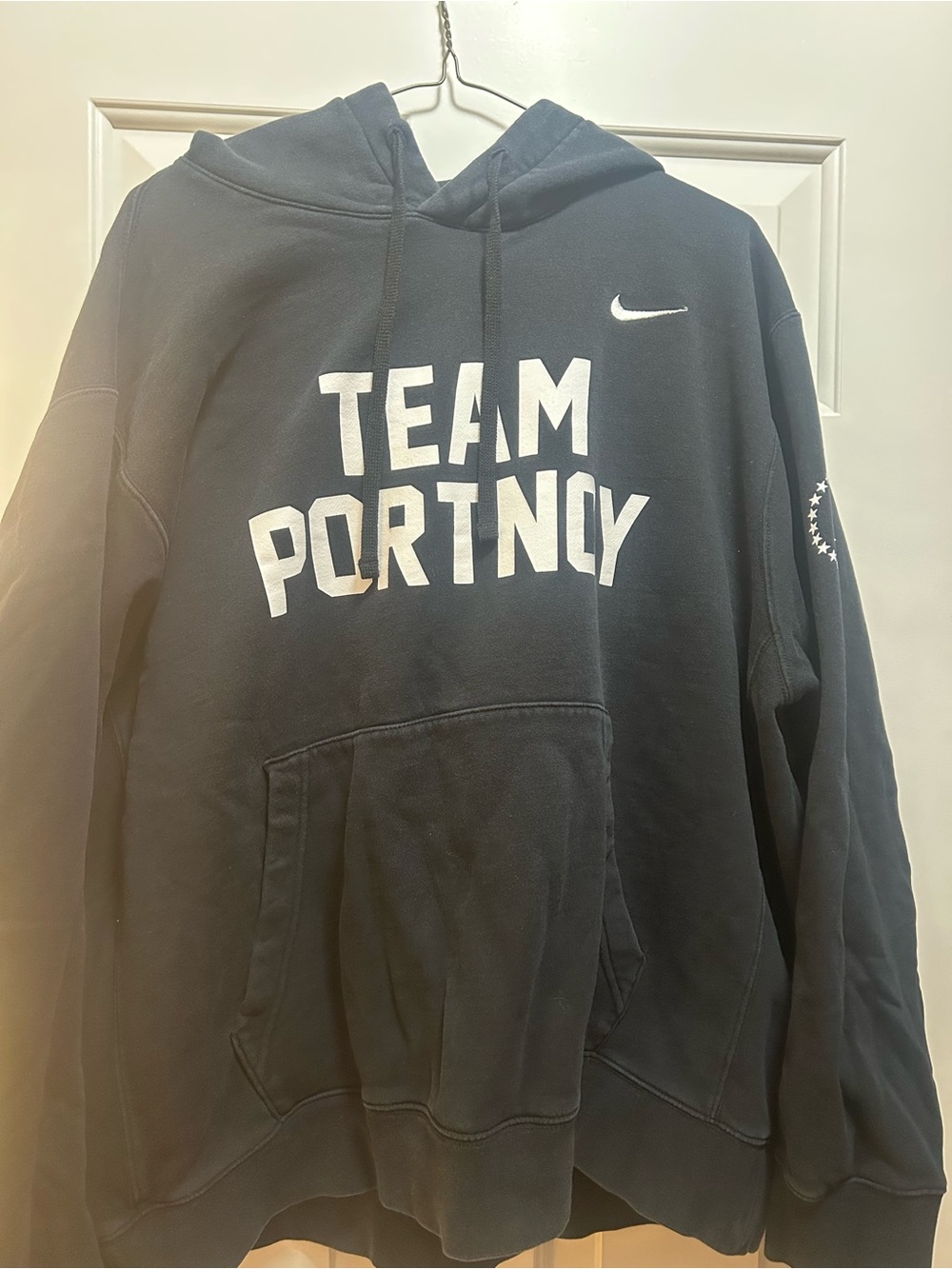 Nike Black Crewneck Hoodie with White TEAM PORTNOY Logo